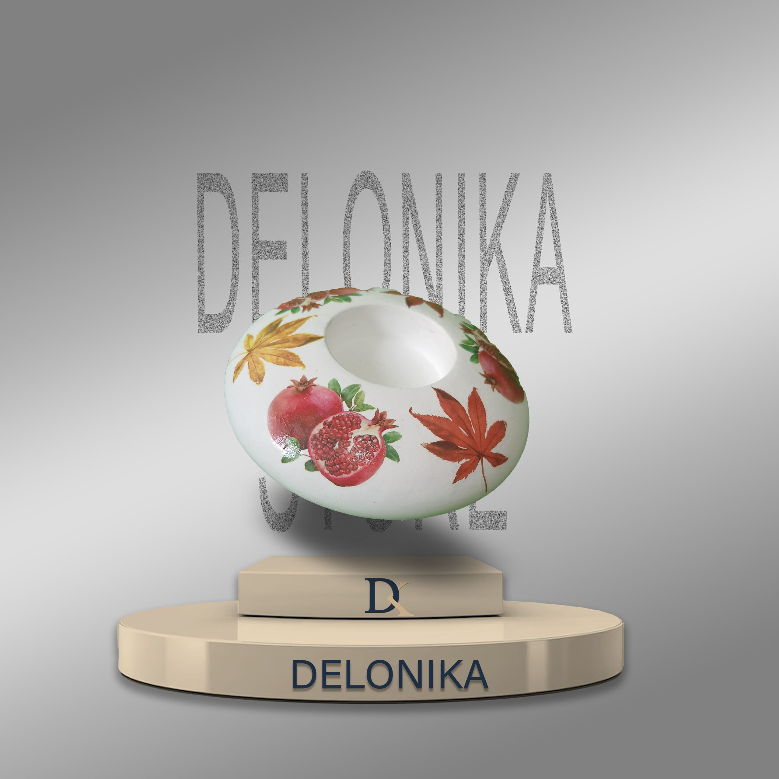 محصول جا شمعی طرح انار و برگ