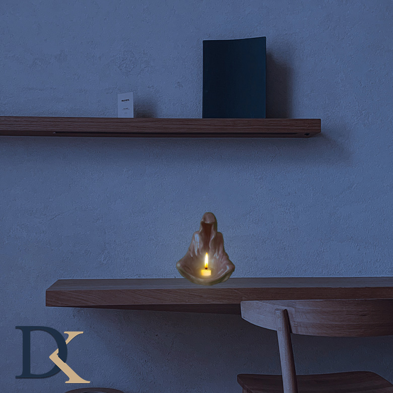 دکوراسیون خانه با جا شمعی روی تاقچه