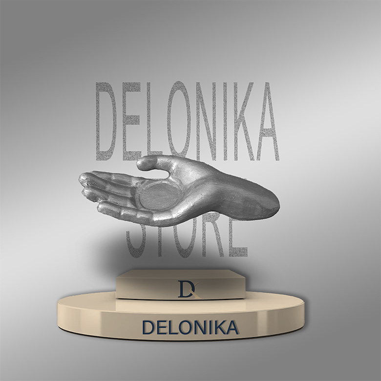 جا شمعی طرح دست نقره ایی