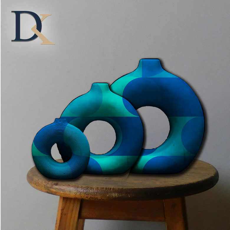 مجسمه گلدان دایره ایی در رنگ های مختلف