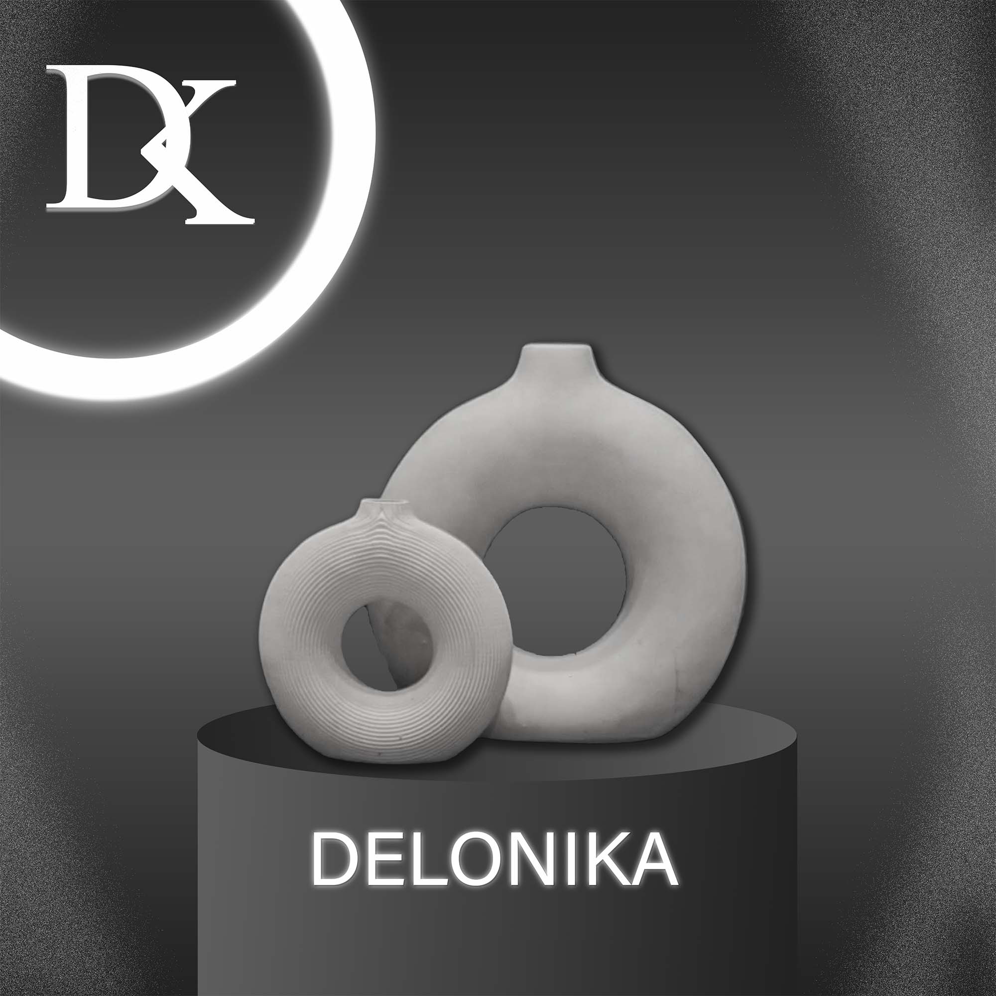 ست سه تایی مجسمه گلدان دایرهایی